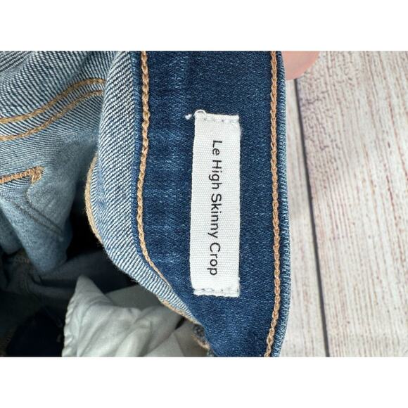 FRAME Denim Distressed Le High Skinny Crop Jeans Women's 27 Blue Medium Wash - Picture 10 of 14